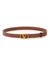 Valentino Belt Adjustable Length Gold-tone Buckle In Brown