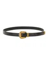 Valentino Black Vlogo Signature Brushed Calfskin Belt