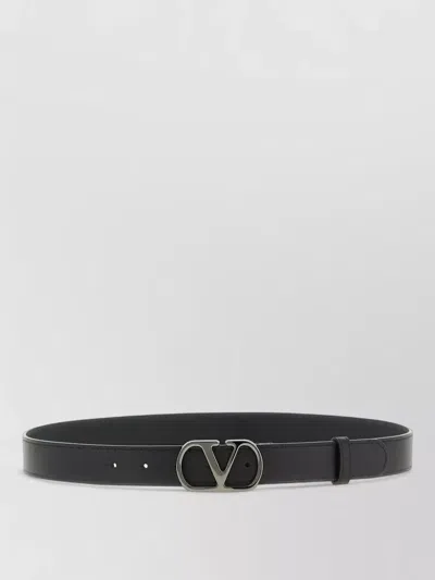 Valentino Garavani Vlogo Signature Belt Adjustable Logo Buckle In Black