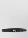 Valentino Vlogo Signature Belt Adjustable Slim Buckle In Black