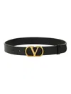 Valentino Vlogo Leather Belt In Black