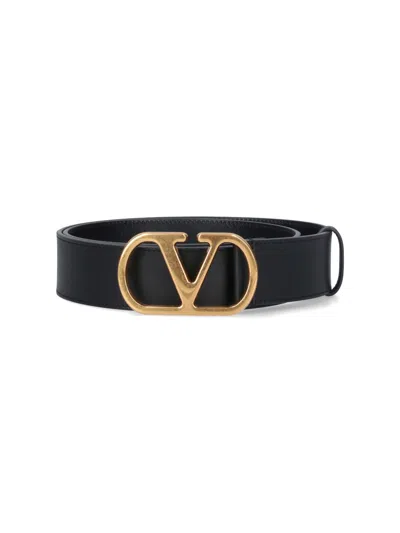 Valentino Garavani "vlogo Signature" Belt In Black