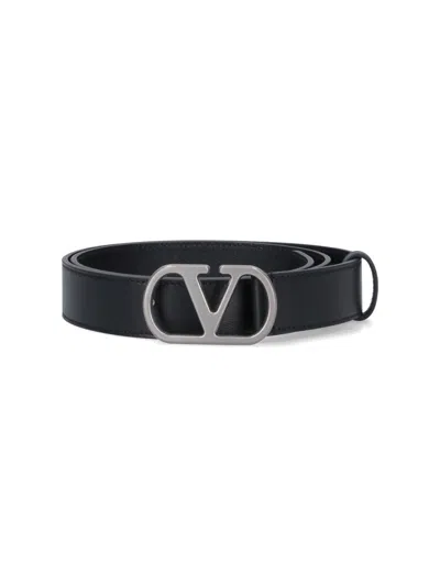 Valentino Garavani "vlogo Signature" Belt In Black