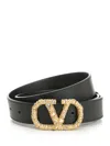 Valentino Vlogo Signature Leather Belt In Black