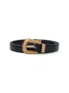 Valentino Black Vlogo Signature Brushed Calfskin Belt In Black