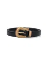 Valentino Black Vlogo Signature Brushed Calfskin Belt In Black