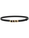Valentino Garavani Vlogo Signature Belt In Shiny Calfskin 15 Mm Woman Black 100 In Black