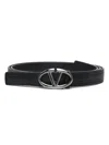 Valentino Garavani Black Belt With V Bold Edition Detail In Leather Man In Black