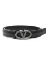 Valentino Black Leather Vlogo The Bold Edition Belt In Black