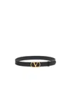 Valentino Garavani Vlogo Signature Belt In Shiny Calfskin 30 Mm Woman Black 100 In Black