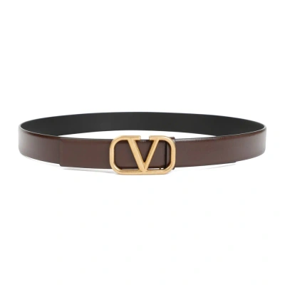 Valentino Garavani Valentino Vlogo Signature Belt In Brown