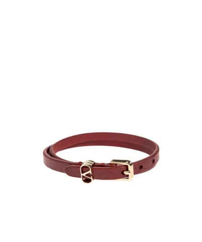 Valentino Garavani Valentino Vlogo Signature Belt In Burgundy