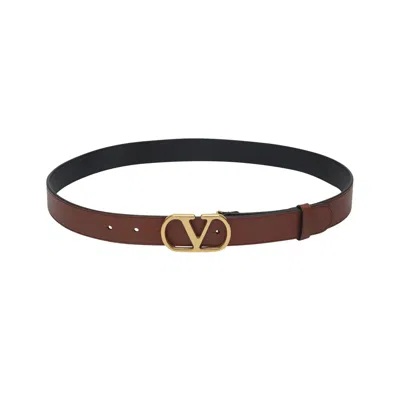 Pre-owned Valentino Garavani Valentino Vlogo Signature Belt 'deep Caramel' | Brown | Women's Size 80