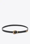 Valentino Black Vlogo Signature Brushed Calfskin Belt In Black