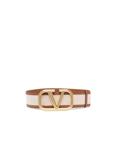 Valentino Garavani Vlogo Signature Belt In Nude
