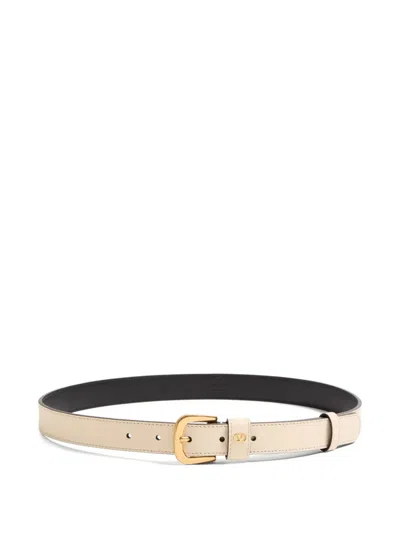 Valentino Garavani Valentino Vlogo Signature Mini Leather Belt In White
