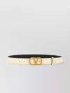 Valentino 'vlogo Signature' Belt With Adjustable Length And Gold-tone Buckle In White