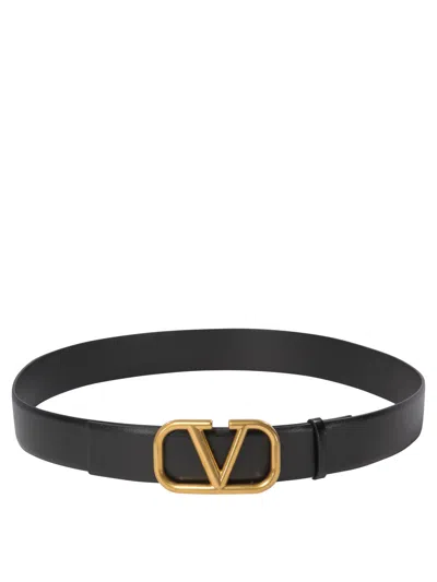 Valentino Garavani Vlogo Signature Belts In Black