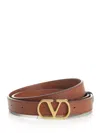 Valentino Womens Vlogo Signature Leather Belt Deep Caramel