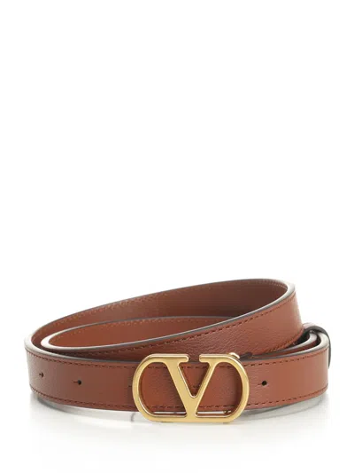 Valentino Garavani Vlogo Signature Belts Brown