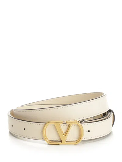 Valentino Garavani Vlogo Signature Belts White