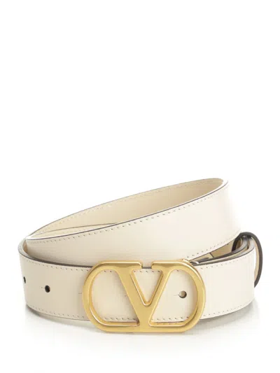 Valentino Garavani Vlogo Signature Belts White