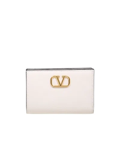 Valentino Garavani Valentino Vlogo Signature Bi-fold Wallet In White