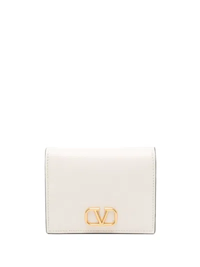 Valentino Garavani Vlogo Signature Bifold Wallet In Neutrals