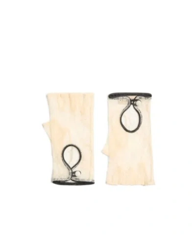 Valentino Garavani Vlogo Signature Biker Gloves In Lace And Leather