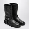 Valentino Signature Buckle Mid-calf Round Toe Boot