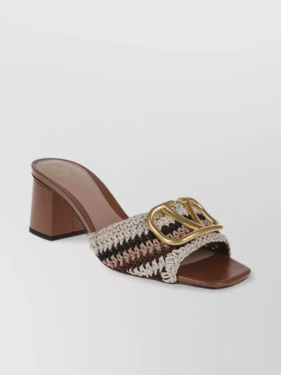 Valentino Garavani Vlogo Signature Block Heel Mules