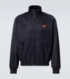 Valentino Nylon Bomber With Leather Patch And Vlogo Detail In Blue