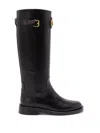 Valentino Garavani Vlogo Signature Calfskin Boot 30mm Woman Black 38.5 In Black