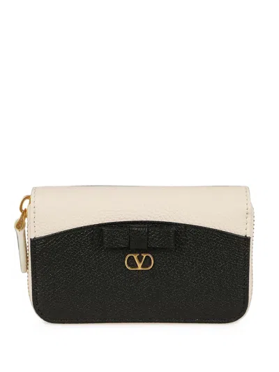 Valentino Garavani Vlogo Signature Bow-detail Wallet In Black