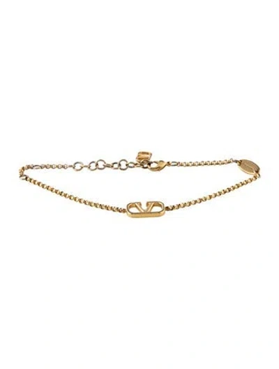 Pre-owned Valentino Garavani Vlogo Signature Bracelet, 8.75" In Multicolor
