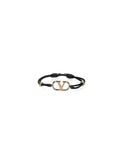 Valentino Garavani "vlogo Signature" Bracelet In Black