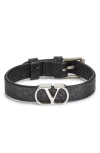 Valentino Vlogo Signature Buckled Bracelet In Black