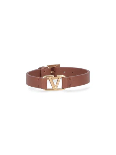 Valentino Garavani Valentino Vlogo Signature Bracelet In Brown