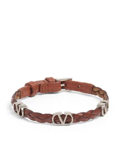 Valentino Garavani Vlogo Signature Bracelet In Dark Brandy