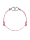 Valentino Vlogo Signature Fabric Bracelet In Silver