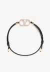 Valentino Vlogo Signature Bracelet With Swarovski Crystals In Black