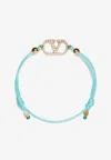 Valentino Garavani Vlogo Signature Bracelet With Swarovski Crystals In Blue