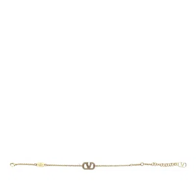 Valentino Garavani 'vlogo Signature' Bracelet With Swarovski In Gold