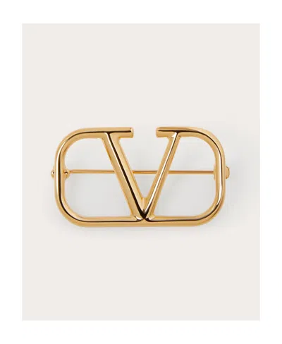 Valentino Garavani Vlogo Signature Brooch In Yellow