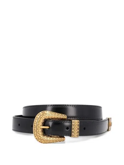 Valentino Garavani Vlogo Signature Brushed Calfskin Belt 20 Mm In Black