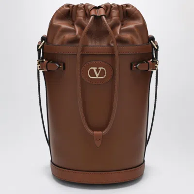 Valentino Garavani Vlogo Signature Bucket Bag In Tobacco In Brown