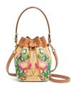 Valentino Vlogo Signature Mini Drawstring Flower Bucket Bag In Neutrals