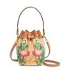 Valentino Vlogo Signature Mini Drawstring Flower Bucket Bag In Nude