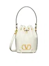 Valentino Vlogo Bucket Bag Contrast Trim In White