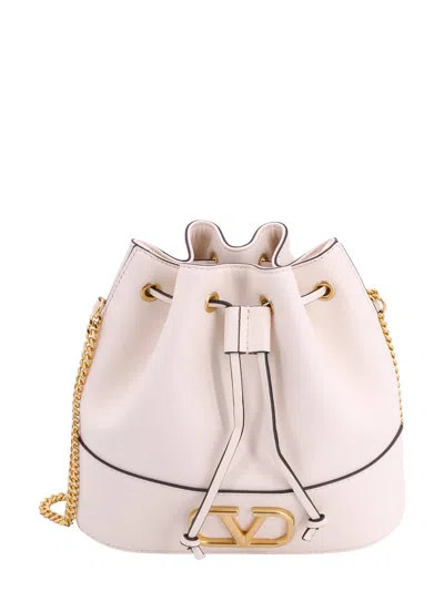 Valentino Garavani Vlogo Signature Bucket Bag In White